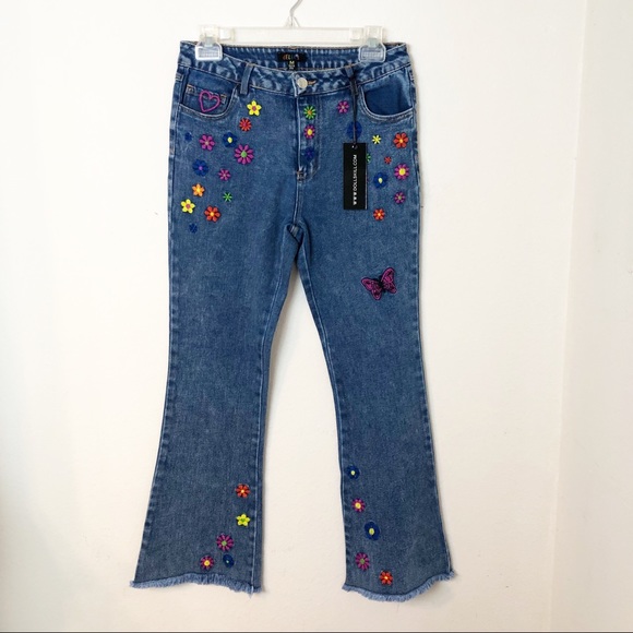 cheap embroidered jeans